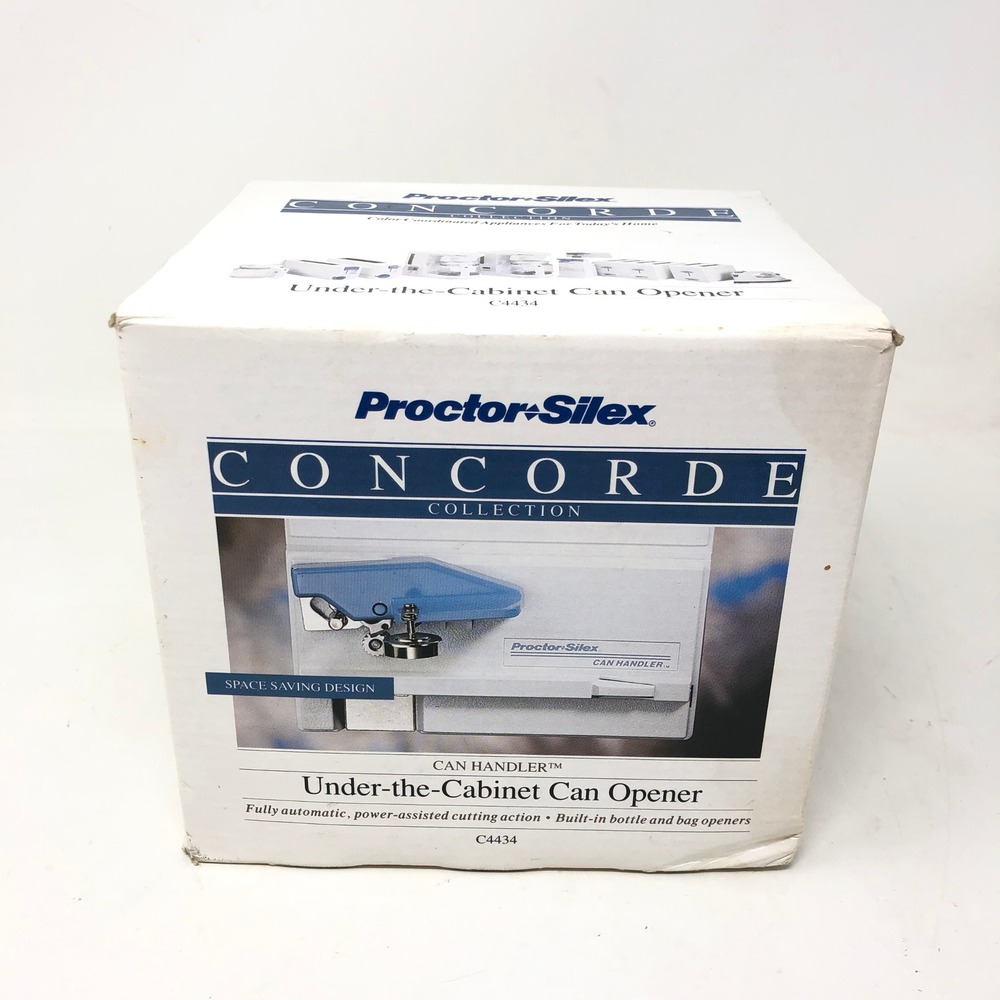 Vintage Proctor Silex Concorde Under Cabinet Can Opener White C4434 Tested Works